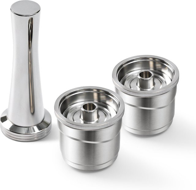 i Cafilas Wiederverwendbare Edelstahl Kaffeekapseln für Illy X7 Y3 Y5, nachfüllbare Espresso-Pods in Silber - Bild 1