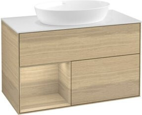 V&B Waschtischunterschrank Finion 100 in Eiche, Breite: 100 cm, Tiefe: 50,1 cm, Höhe: 50,1 cm - Bild 1