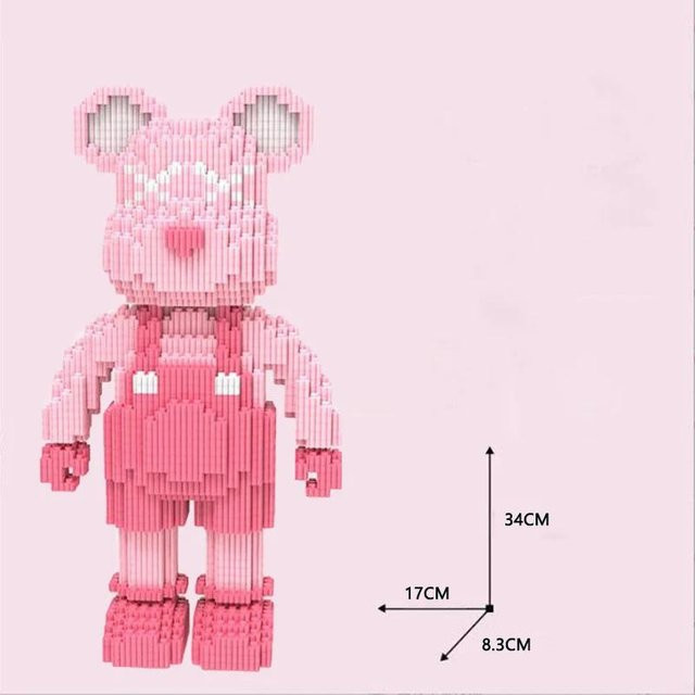 Binchi Outdoor Equipment Cartoon Mini Love Violent Bear Bearbrick Modell, mit Lichtbaustein, ab 3 Jahren - Bild 1