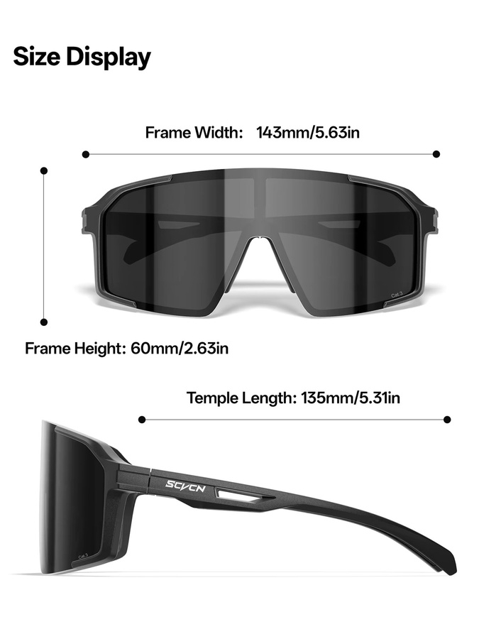 SCVCN Sportsonnenbrille, Photochrome, Vollrand, Kunststoff, Unisex - Bild 6