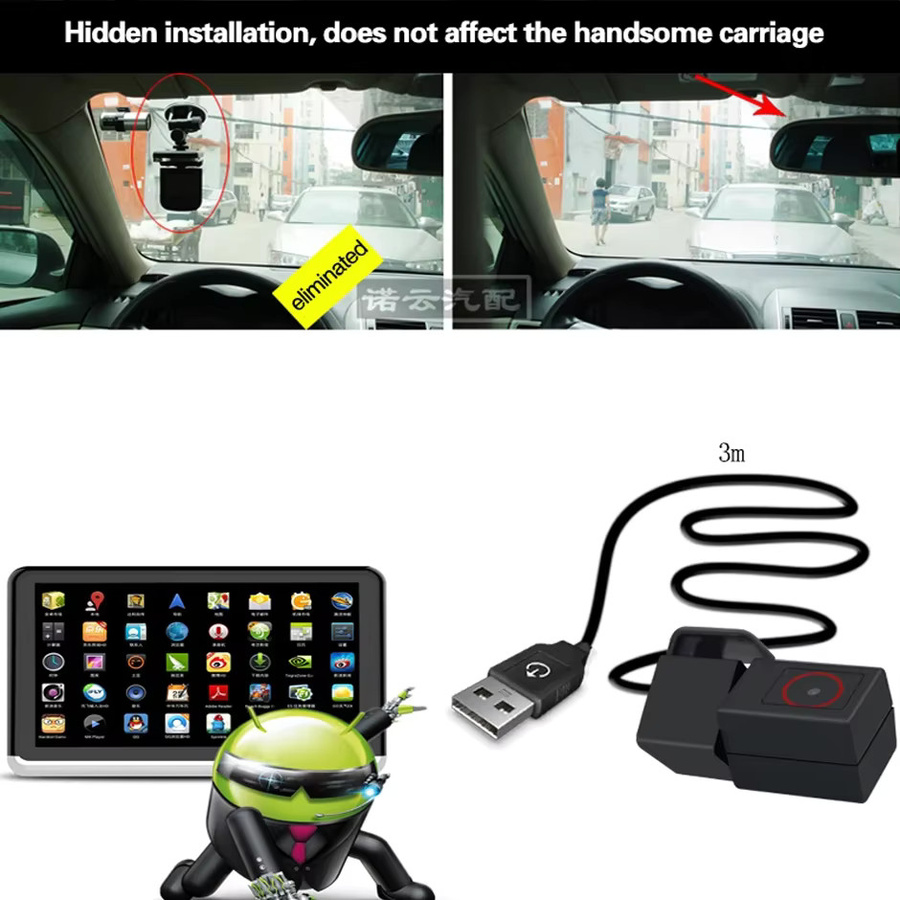 QXNY Full HD USB Dash Cam Auto DVR Kamera und Rückfahrkamera in Schwarz - Bild 3