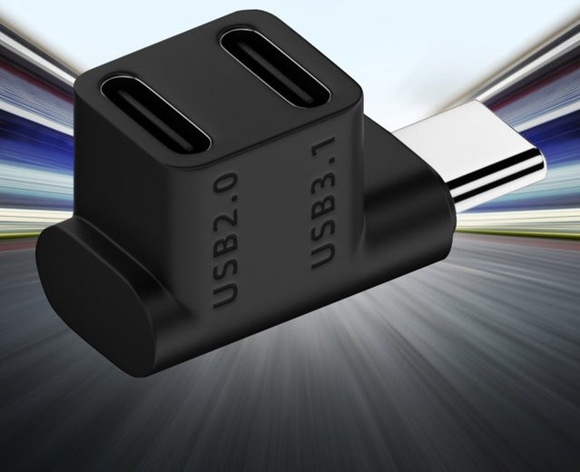 ALLOYSEED USB-C Verlängerungskabel Adapter Konverter Buchse zu Stecker in Schwarz - Bild 1