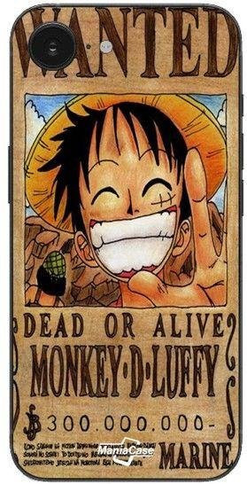 Maniacase Handyhülle für iPhone SE 2024 One Piece Monkey D. Luffy Steckbrief Schwarz - Bild 1