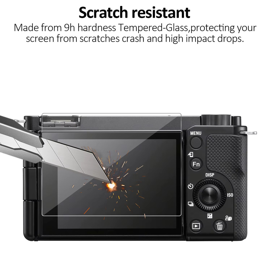Sony Schutzfolie aus gehärtetem Glas für ZV-1II, ZV-1F und ZV-E10 Vlog-Kameras, transparent, HD-Anti-Kratz-Folie - Bild 3