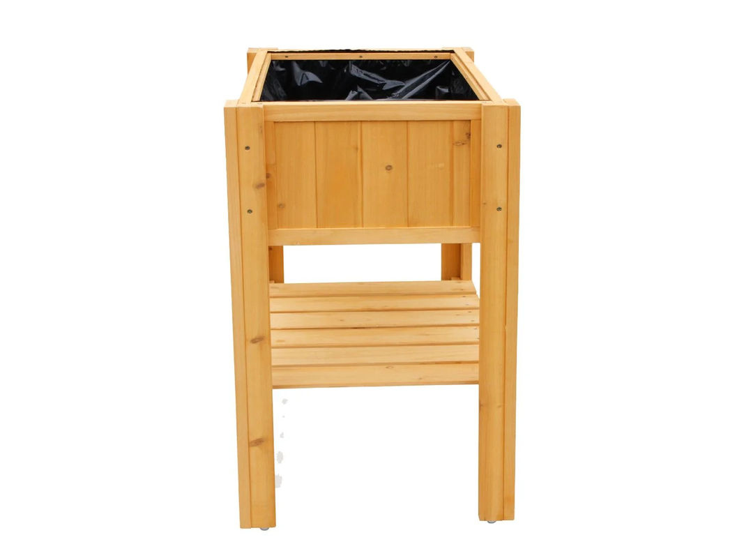 HABAU Hochbeet Kompakt aus Holz mit Ablage in Natur Braun B: 89 cm, T: 60 cm, H: 45 cm - Bild 3