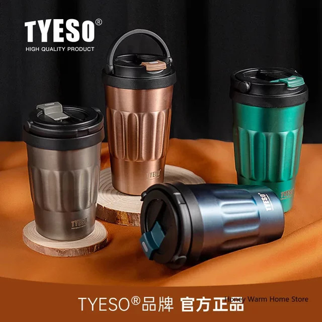 TYESO Isolierflasche aus Edelstahl in Grün, Thermoskanne für Heiß- und Kaltgetränke, 400 ml oder 500 ml - Bild 1