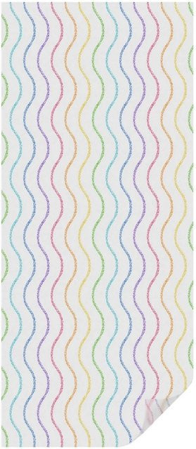 Tulup Fensterfolie Milchglasfolie mit Regenbogenlinien in Weiß und Multicolour, B: 50 cm, H: 116 cm - Bild 1