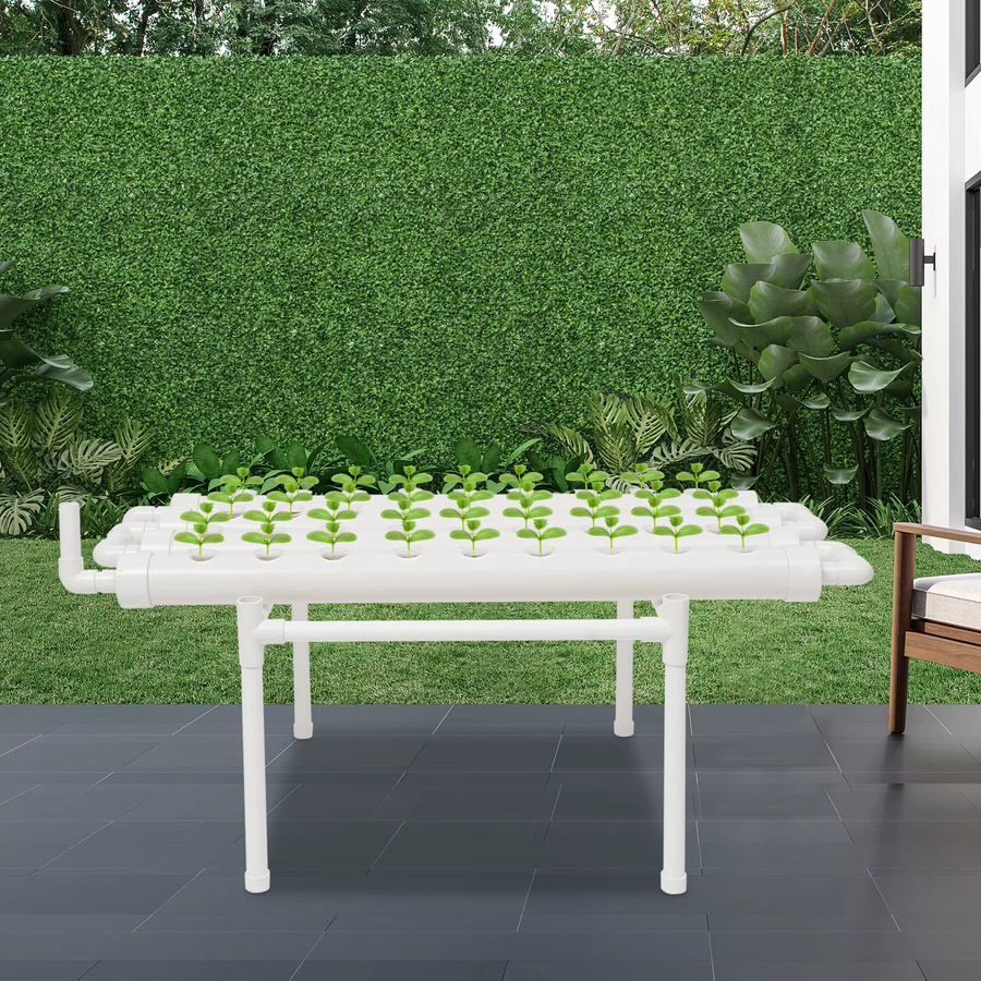 Bymaocar Vertikales Hydroponisches Anbausystem mit 36 Löchern für Indoor-Gemüse und Kräuter, Weiß, Höhe: 100 cm, Breite: 50 cm, Tiefe: 30 cm - Bild 2