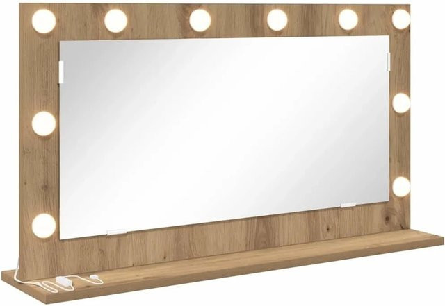 vidaXL Waschtischspiegel Artisan-Eiche in Braun mit LED-Beleuchtung und USB-Anschluss, Rechteckig, B: 80 cm, T: 45 cm, H: 18 cm - Bild 1