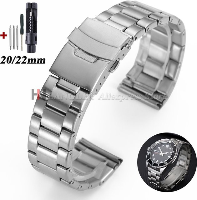 langley Uhrenarmband Edelstahl, Silber Schwarz, Herren - Bild 1