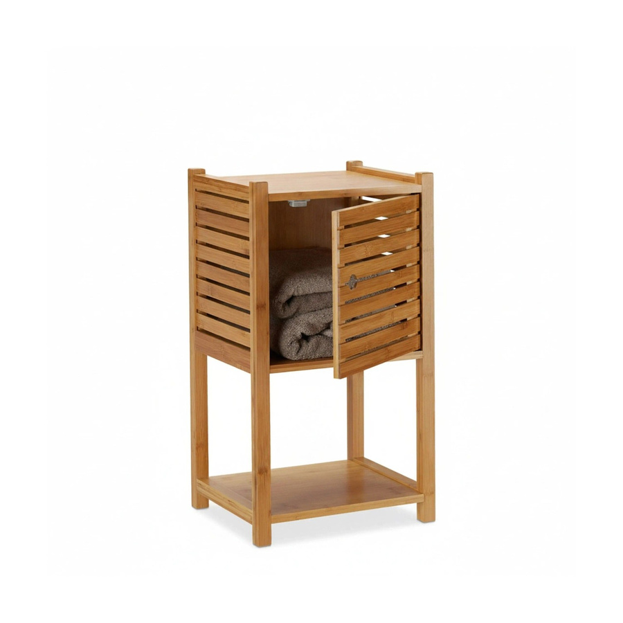 Relaxdays Badregal aus Bambus in Natur, 3 Ebenen, B/T/H: 62,5 x 35 x 29 cm - Bild 2