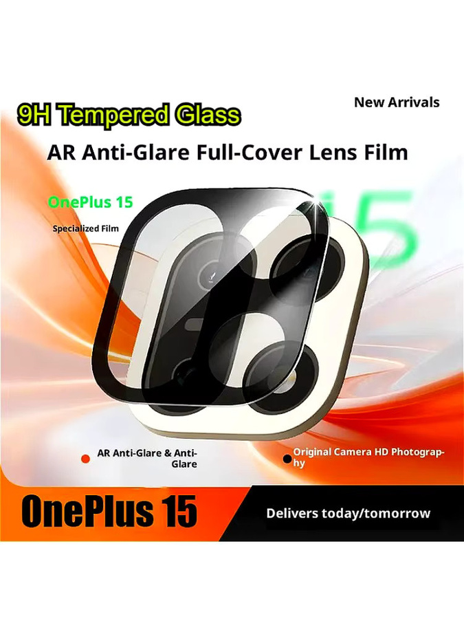 OnePlus 15 Kamera-Schutzglas aus gehärtetem Glas, 3-teiliges Set, Schwarz/Transparent - Bild 7
