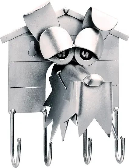 Hinz & Kunst Schlüsselbrett Hund aus Aluminium in Silber, B/H: 9 x 13 cm - Bild 1
