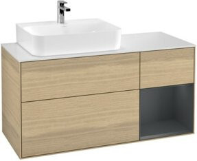 V&B Finion Waschtischunterschrank mit LED-Beleuchtung und Regalelement, Beige, Breite: 120 cm - Bild 1