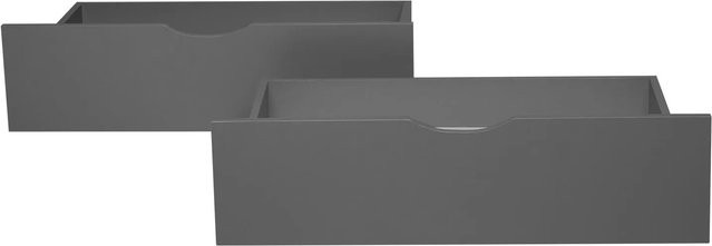 Homestyle4u Bettkasten 2er Set Grau aus Kiefernholz und MDF, B/T/H: 82 x 22 x 53 cm - Bild 1