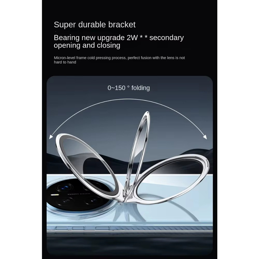 Schutzhülle für Honor Magic7 Pro und Magic7 mit klarem Acryl-Objektiv, gehärtetem Glas und silberner Metallhalterung, transparent - Bild 5