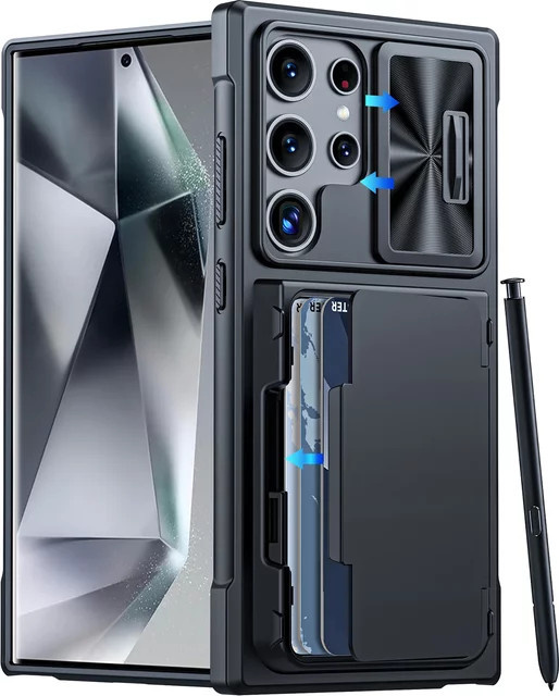Stoßfeste Samsung S24 Ultra Handyhülle aus TPU mit Kameraschutz, Schwarz - Bild 1