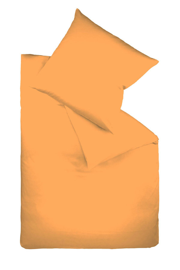 Fleuresse Bettwäsche aus Mako-Satin in Gelb und Orange mit Reißverschluss, B/T/H: 240 x 220 cm - Bild 1