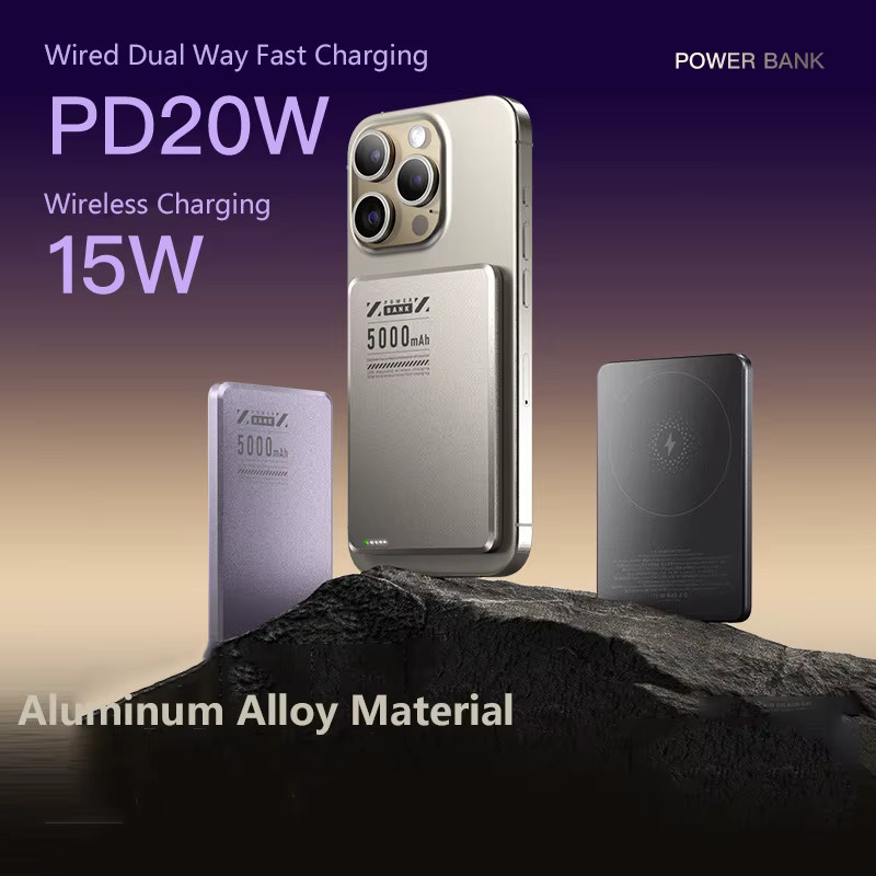 Ultradünne magnetische Qi2 Wireless Powerbank in Gold – Tragbarer externer Akku mit MagSafe Kompatibilität für iPhone 16, Samsung, Huawei und Xiaomi - Bild 3