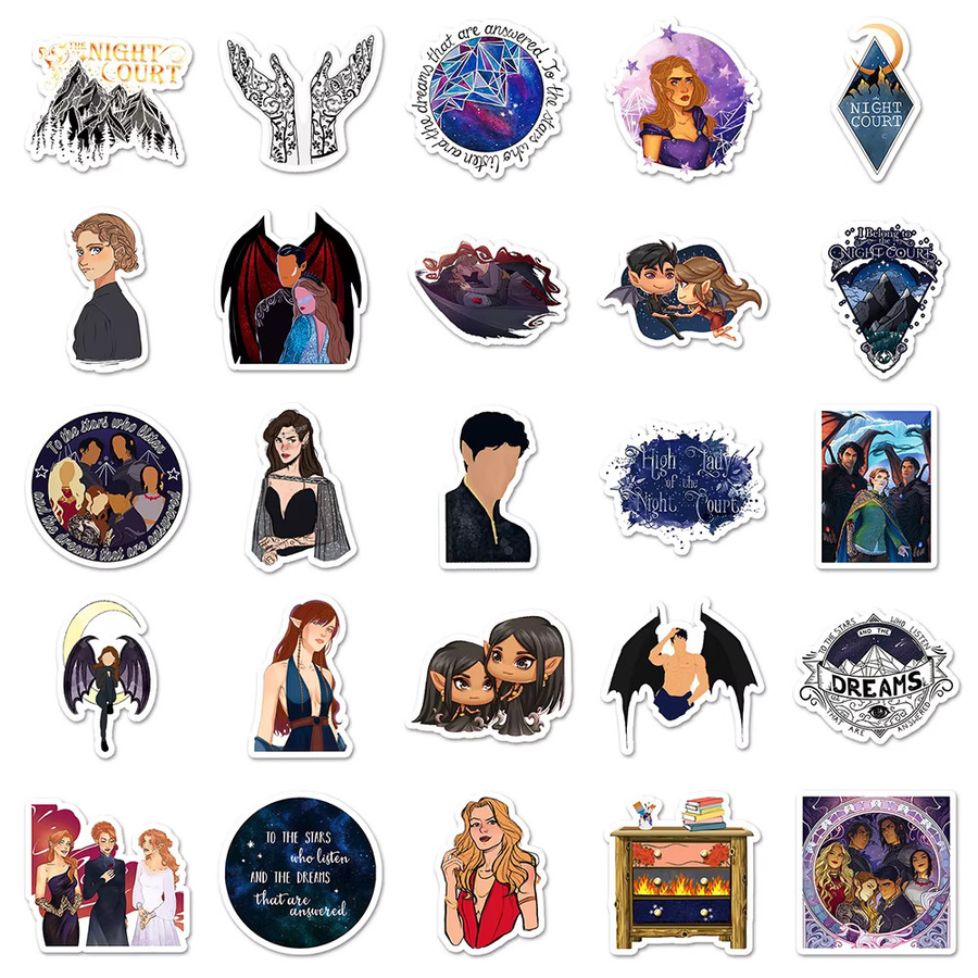 Rspctou Acotar Merchandise Cartoon-Aufkleber Set, wasserfeste Graffiti-Sticker in Multicolour für Laptop, Handy und Gepäck - Bild 3