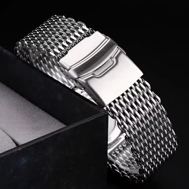 HQstrap Uhrenarmband Edelstahl, Mailänder Armband, Silber, Unisex - Bild 2