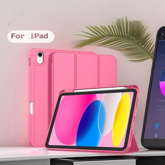 BLOCROSS Tablet-Schutzhülle mit Stifthalter in Pink für iPad Pro, Air und verschiedene iPad Generationen - Bild 1