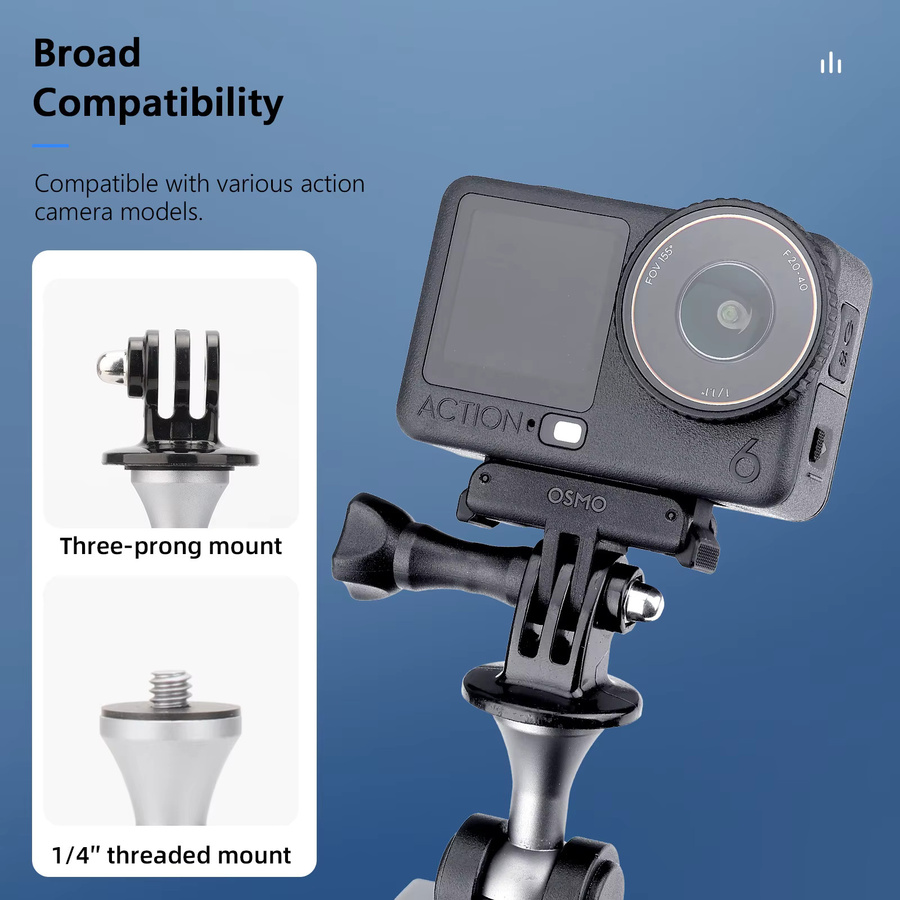 Vamson Auto-Saugnapfhalterung für DJI Osmo Action 6/5/4/Nano, 360 Grad schwenkbare Vakuum-Windschutzscheibenhalterung in Schwarz - Bild 3