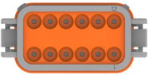 TE Connectivity DT06-12SA Rundstecker Buchse DT Serie, gerade, 12 Polzahl, orange - Bild 1