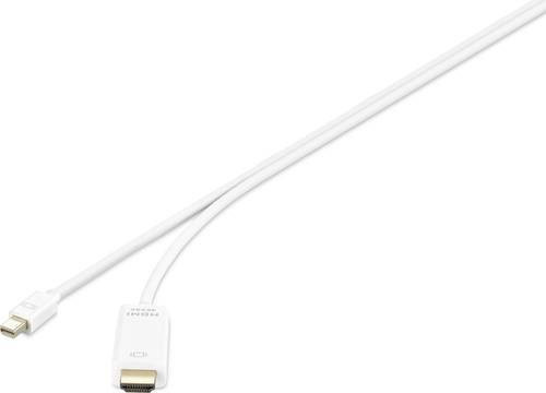 Renkforce Mini-DisplayPort auf HDMI Adapterkabel in Weiß, Länge: 1,00 m, vergoldet, Modell RF-3697528 - Bild 1