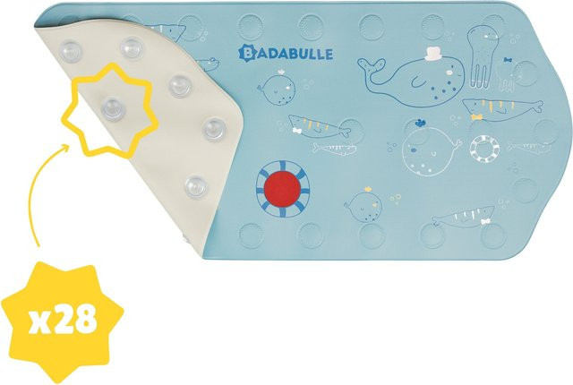 Badabulle XXL Badematte Meerestiere in Blau mit integriertem Thermometer, B: 91 cm, L: 40 cm - Bild 1