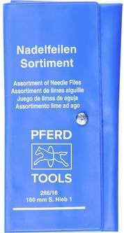 PFERD Präzisions-Nadelfeilen-Set 12-teilig in blauer Rolltasche, Länge: 160 mm - Bild 1