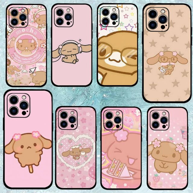 Mesuca Handyhülle mit Cartoon M-Mocha Design für iPhone 11 bis iPhone 17 Pro Max Plus Mini aus weichem TPU - Bild 1