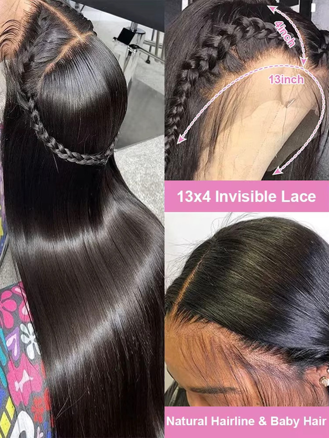 mayfive Echthaarperücke Bone Straight, 32 Zoll, Schwarz, Damen - Bild 5