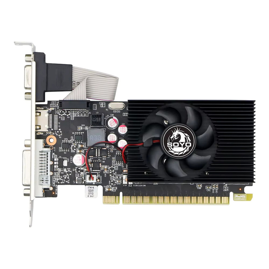 SOYO NVIDIA GT740 Grafikkarte 4GB GDDR3 128bit Schwarz mit HDMI, DisplayPort und DVI - Bild 2