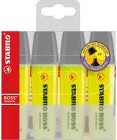 STABILO Textmarker BOSS ORIGINAL Gelb 4er Packung mit Keilspitze - Bild 1