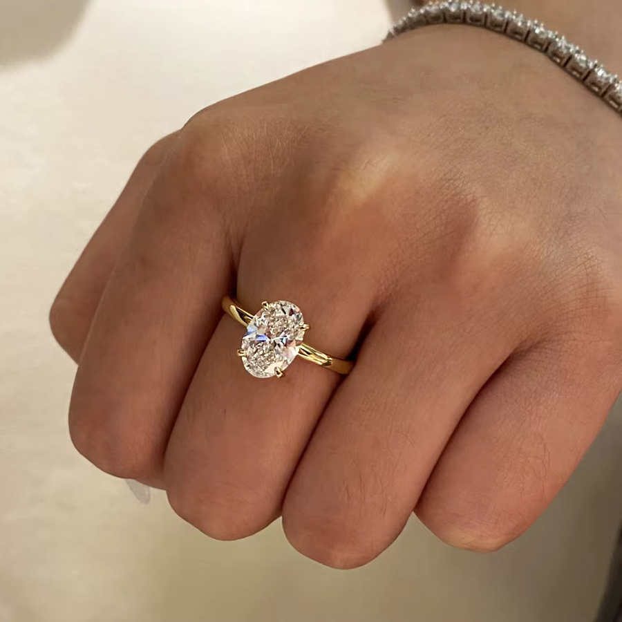 BXINY Ring-Set 925 Silber, Moissanit, Diamant, Damen - Bild 2