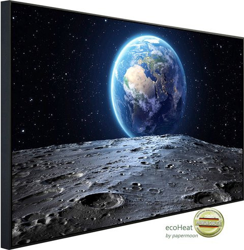 papermoon Infrarotheizung EcoHeat Erde vom Mond in Bunt mit Matt-Effekt, App-Steuerung und Überhitzungsschutz - Bild 1