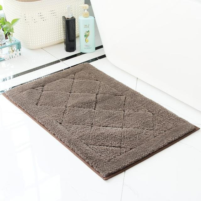 Saugfähige und rutschfeste Badematte aus Mikrofaser von Yiran Furniture in Braun, B/T: 60 x 40 cm - Bild 1