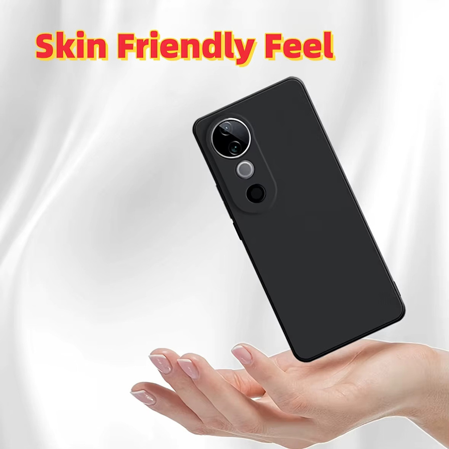 Stoßfeste Flüssigsilikon-Handyhülle für Vivo V50 Lite / V50 in Schwarz und Lila - Bild 4