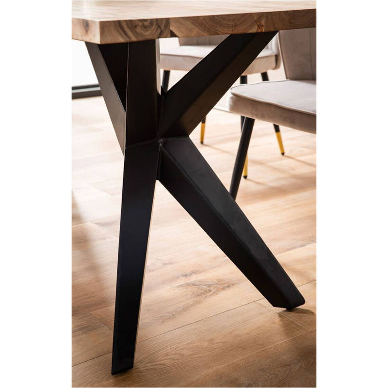 Esstisch aus Akazie Massivholz in Braun im Loft-Stil, B/H/T: 200 x 76 x 100 cm - Bild 4