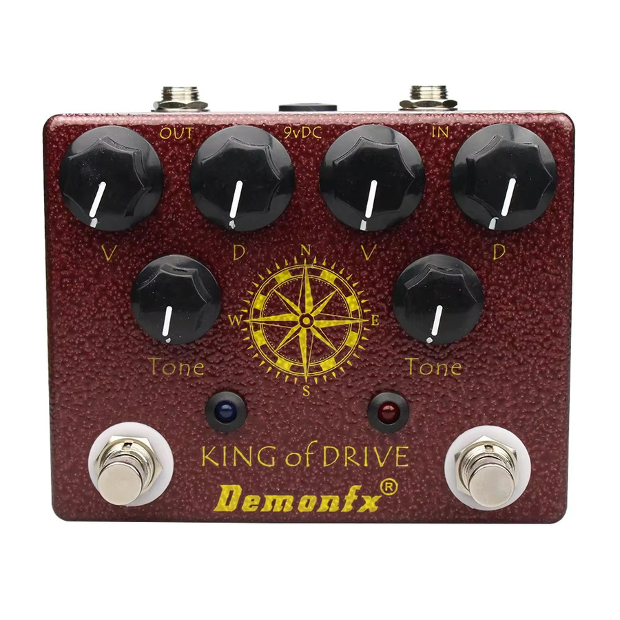DemonFX Ultimate Drive E-Gitarren-Effektpedal mit Overdrive, Distortion, Delay, Kompressor, Chorus und Obsessive Compulsive Drive Booster - Bild 3