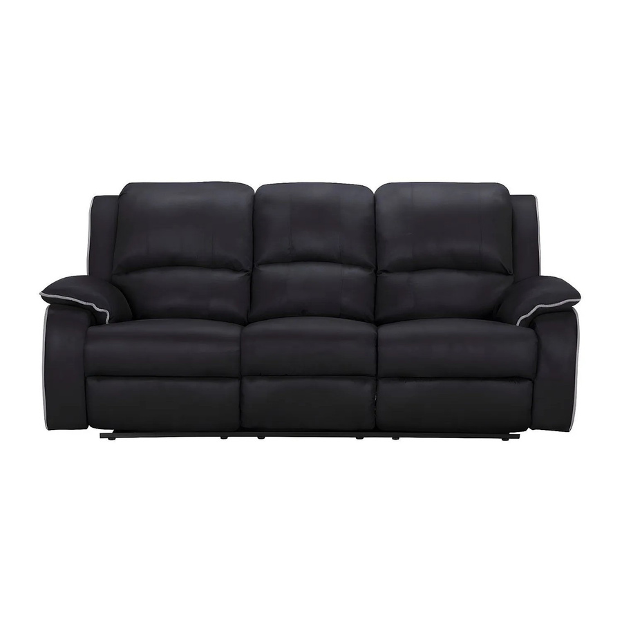 Vente-unique Relaxsofa Hernani in Schwarz aus Microfaser mit 210 cm Breite - Bild 2
