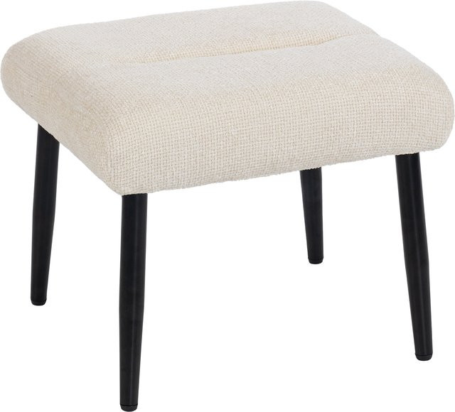 HOMCOM Sitzhocker Ottoman aus Chenille-Stoff mit Stahlbeinen in Cremeweiß - Bild 1