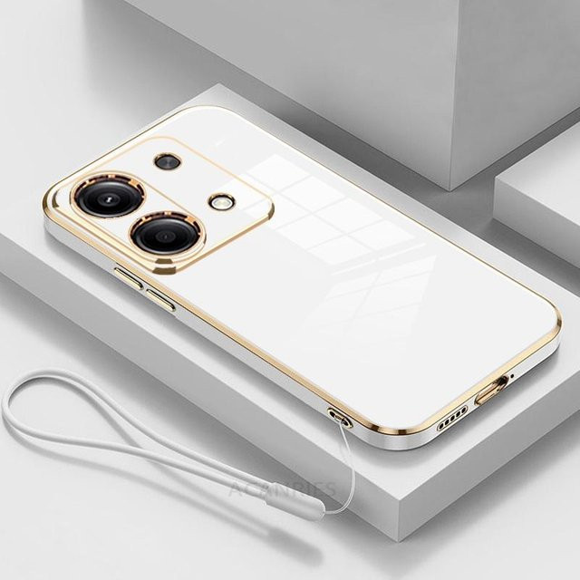 Xiaomi Silikonhülle mit Lanyard für Redmi Note 13 Pro 4G 5G, 13 Pro Plus, Poco X6 Pro und Redmi 13C in Weiß - Bild 1