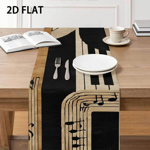 Vintage Musik Piano Noten Tischläufer von JMG Household Supplies, Schwarz, Breite: 40 cm, Länge: 140 cm - Bild 1