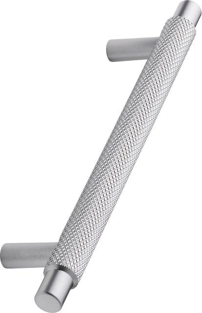 Furnipart Möbelgriff Manor La in Silber mit Edelstahl-Effekt aus Zinkdruckguss, Breite: 128 mm, Höhe: 182 mm - Bild 1
