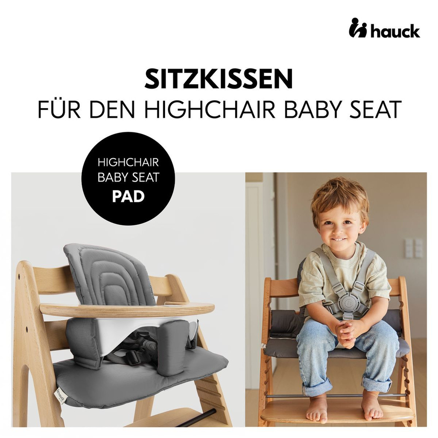 Hauck Hochstuhl Arketa Oak in Eiche mit Baby Seat und Sitzpolster, Farbe Dark Grey - Bild 5