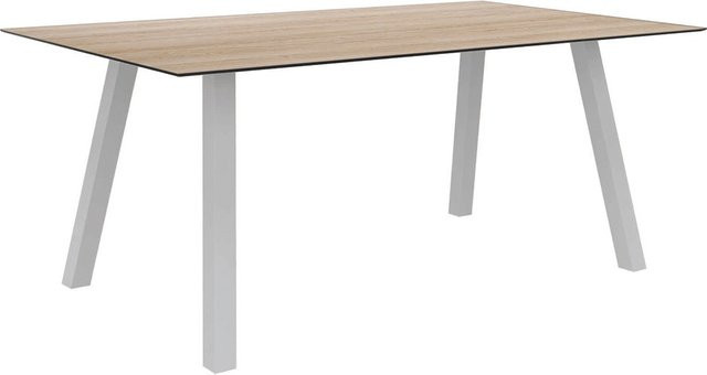 Stern Tisch Interno aus Aluminium in Weiß mit Silverstar 2.0 Oak light Tischplatte, B/T: 220 x 100 cm - Bild 1