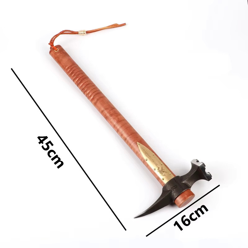 Multifunktionales EDC Taktisches Hammer-Werkzeug für Camping und Auto-Notfälle in Braun - Bild 3