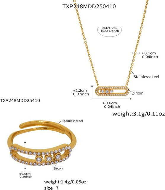 Lucky Star Jewelry Halskette, Edelstahl, Gold, Zirkonia, Damen - Bild 1